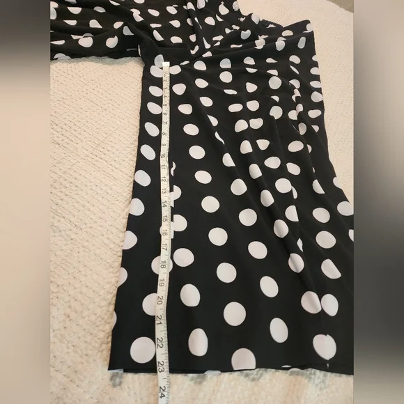 Cato Black and White Polka Dot Wide-Leg Women's Palazzo Pants 18/20 Mobwife - Picture 3 of 9